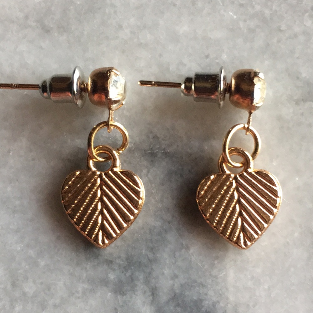 Heart Drop Post Earrings - Picture 8 of 13